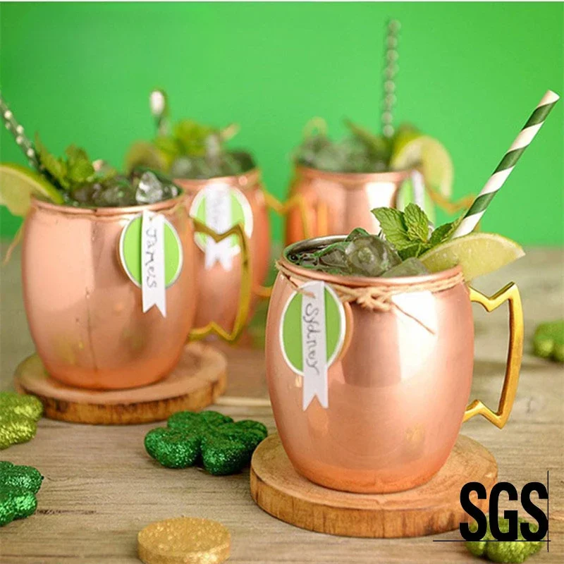 كوب نحاسي من الفولاذ المقاوم للصدأ موسكو ، زجاج كوكاتيل بغل ، ختم مطرقة ، أكواب نبيذ للحفلات ، كوب شرب ، أدوات بار #1