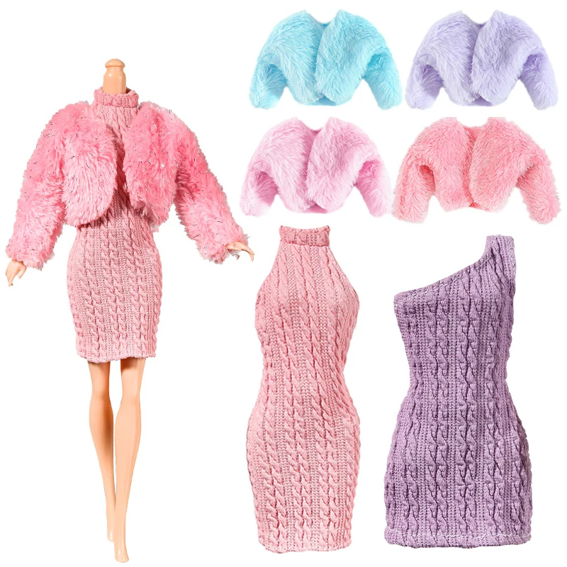 30cm 1/6 Supermodel Doll Clothes Beautiful Plush Overcoat Princess Dress Fashionable For 11.8inch Doll Casual Clothing Girl Gift