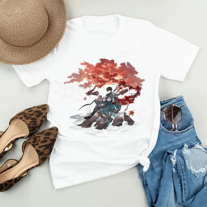 Anime japonais T-shirt femmes Harajuku à manches courtes décontracté Honkai Star Rail dimanche T-shirt vêtements rue t-shirts vêtements esthétiques