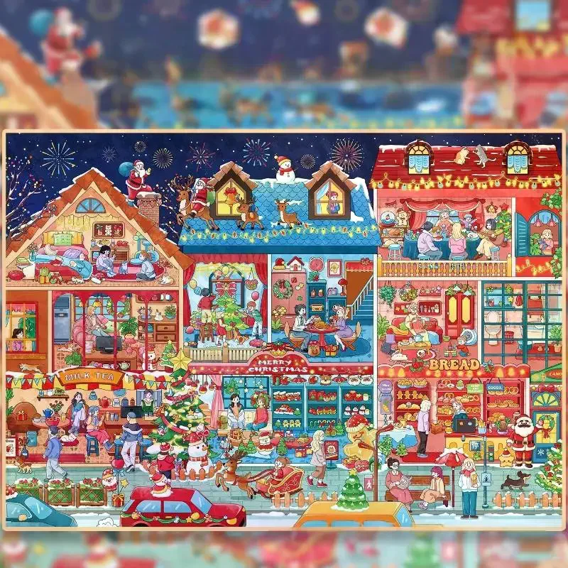 Plus Size Kawaii Christmas New Year Series 3D Cartoon Miniature Scene Stickers Creative Collage DIY Scrapbook Stacking Stickers