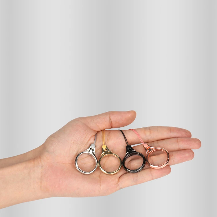 Universal Foldable Finger Ring Lanyard 2 in 1 Mobile Holder Metal Stand And Ring Hang Rope for IPhone 11 Huawei Samsung Xiaomi