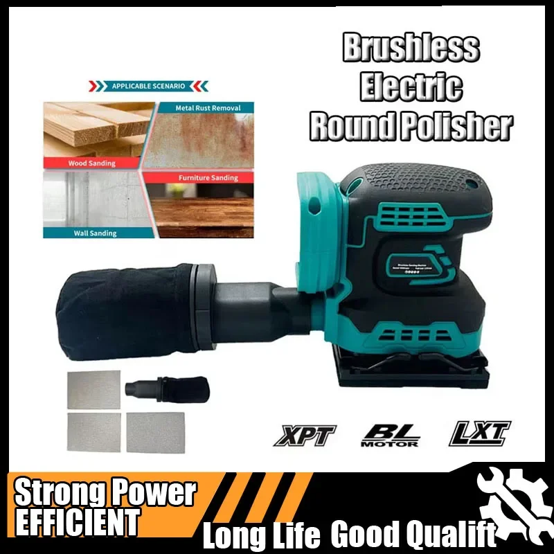 Hot Fit 18V Battery Electric Cordless Disc Random Orbital Brushless Sander Grinding Polisher 3-Speed Sanding Fit Makita Machine