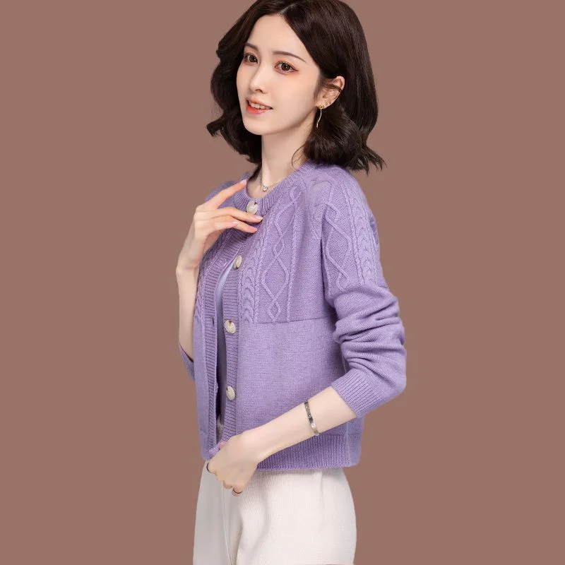 Autumn Winter Women Foreign Style Knitted Sweater New With High Waisted Small Knitted Cardigan Sweater  Matching Skirt, Jacket