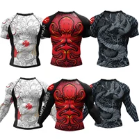 Kimono Jiu Jitsu Rashguard para hombres Mma camiseta Muay thai Bjj Rash guard gimnasio boxeo Jerseys compresión deportes gimnasio camisas