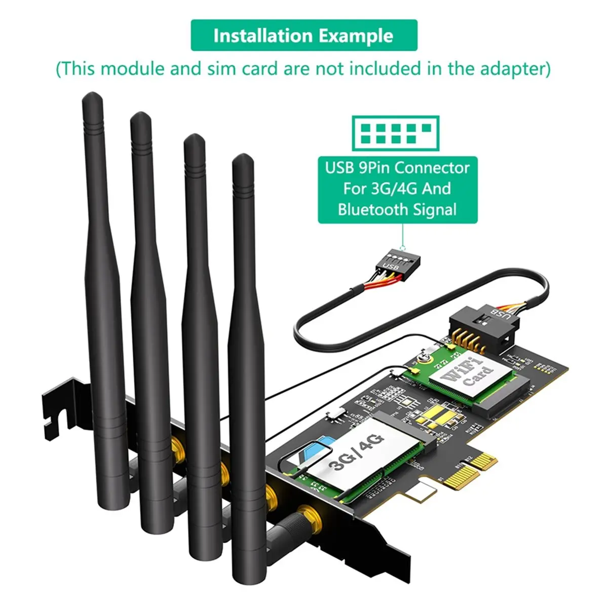 

NGFF M.2 Key B and Key A to PCIe X1 Adpater for 3G/4G and WiFi Card