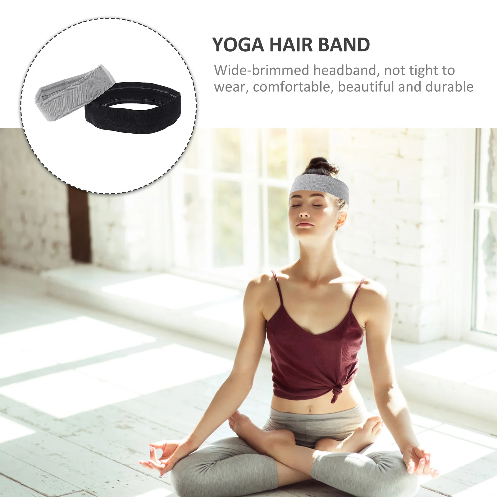 

2Pcs Workout Headbands for Women Fashion Yoga Hair Band Running Antiperspirant Band Sports Sweatband Exercise Hair Accessories