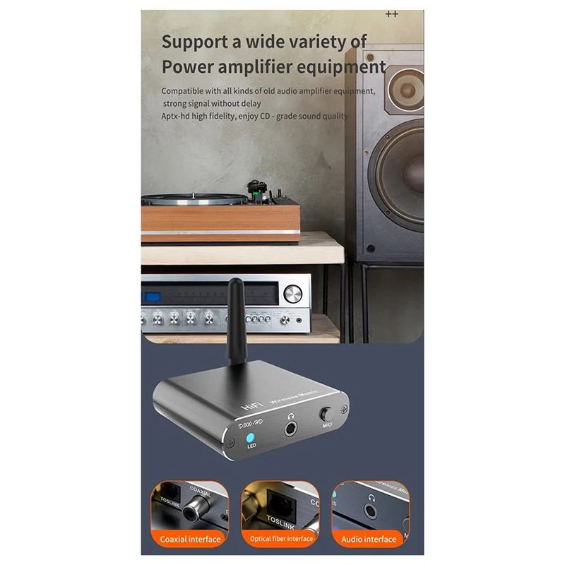 ABMF-5.2 Receiver HIFI Music Audio Adapter 5.2 Bluetooth Receiver For Speaker Amplifer Car