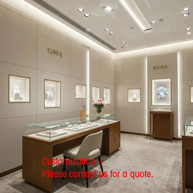 custom.3D Layout Design Jewelry Commercial Jewellery Display Table Front showcase Retail