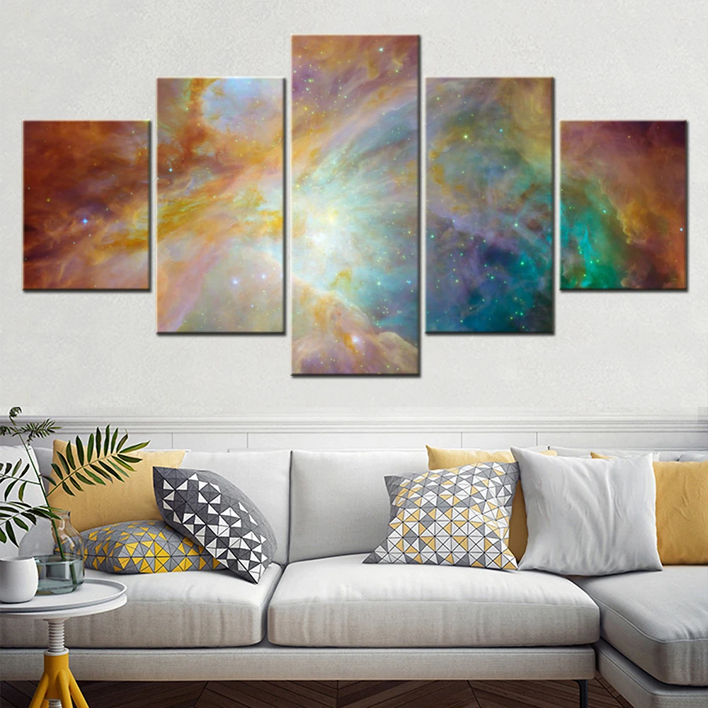 

5 Pieces Canvas Wall Arts Poster Painting Space Orion Nebula Wallpaper Interior Artwork Home Decor Picture Print For Bedroom