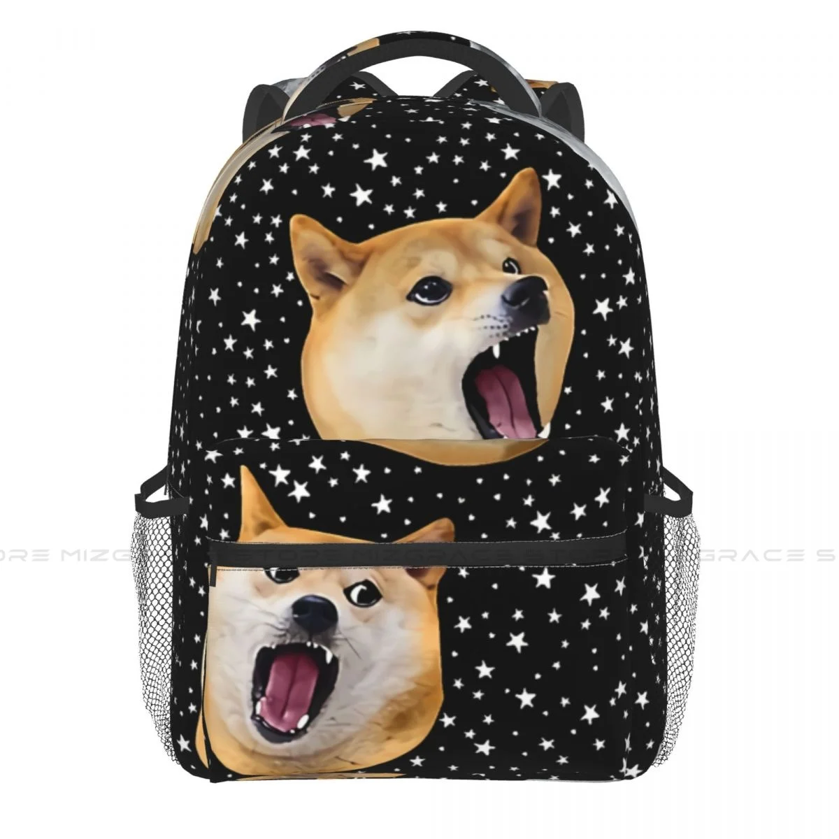 

Three Doge Night Howling At The Moon Casual Knapsack for Men Women Shiba Inu Student Books Backpack School Laptop Bag Rucksack