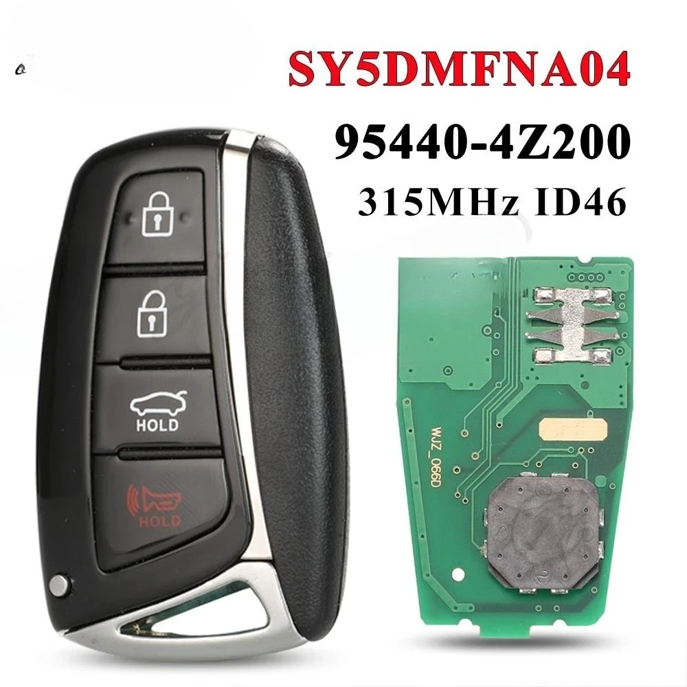 

95440-4Z200 Remote Keyless Card For Hyundai Santa Fe 2013-2017 Genesis 315MHZ ID46 4 Buttons Smart Car Key SY5DMFNA04
