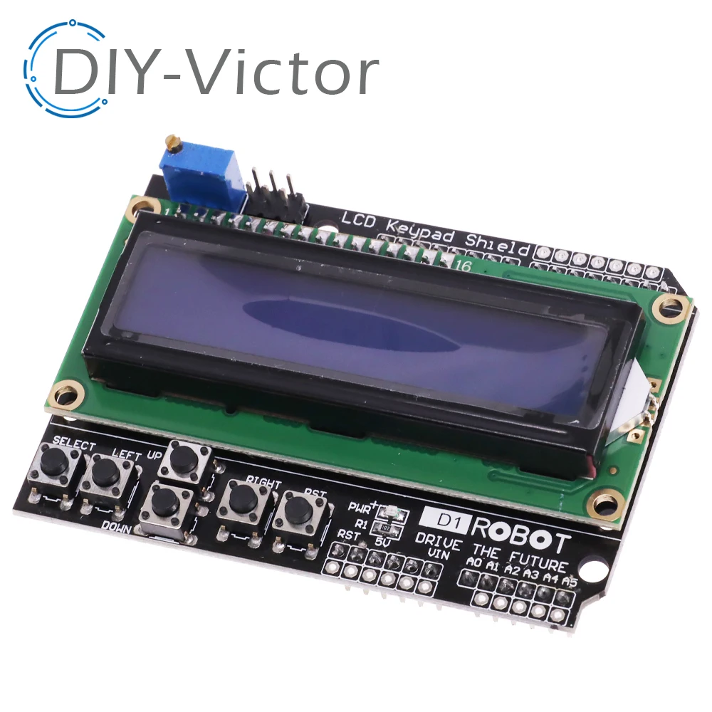 Escudo de teclado lcd lcd1602, placa de expansão com módulo 1602 para arduino atmega328 atmega2560 raspberry pi uno com tela azul