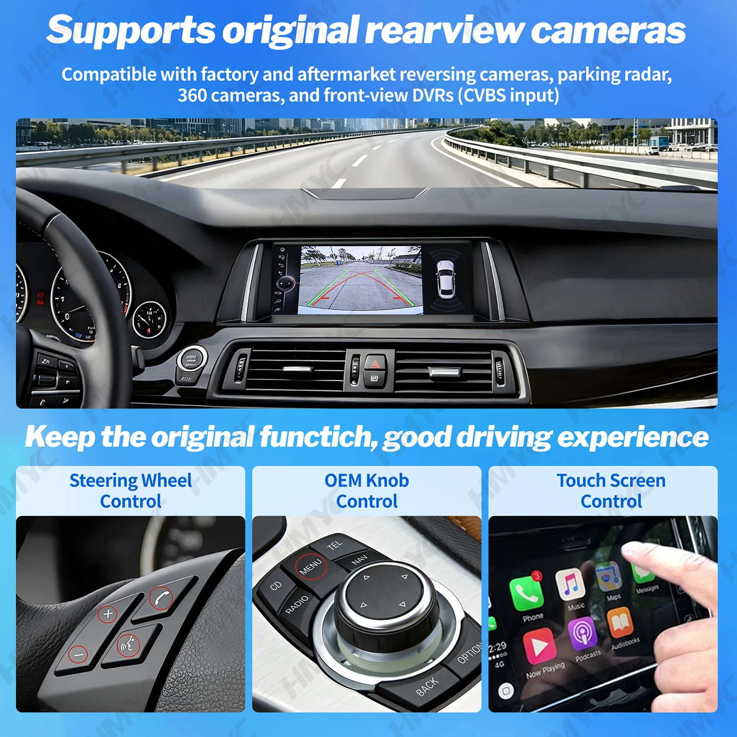 Immagine 5: Lettore multimediale touchscreen Linux da 10,25 pollici per BMW Serie 5 F10/F11 2011-2012 CIC Wireless Carplay Android Auto GPS Navigazione
