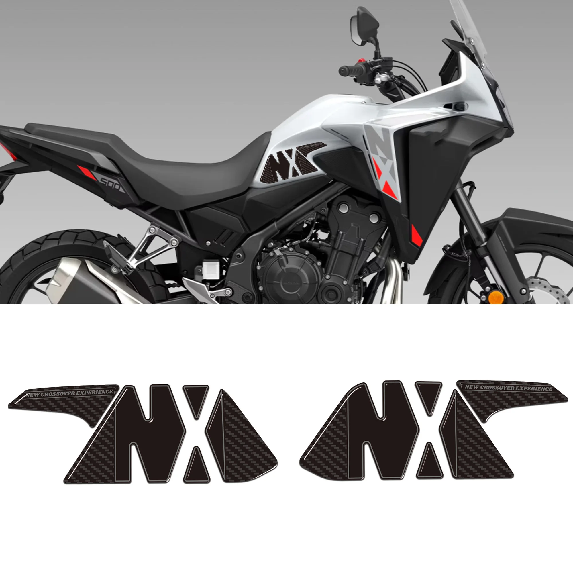 3D Tank Pad Stickers Motorcycle Tank Decorations and Protections Compatible with Honda NX500 NX 500 2024-2025