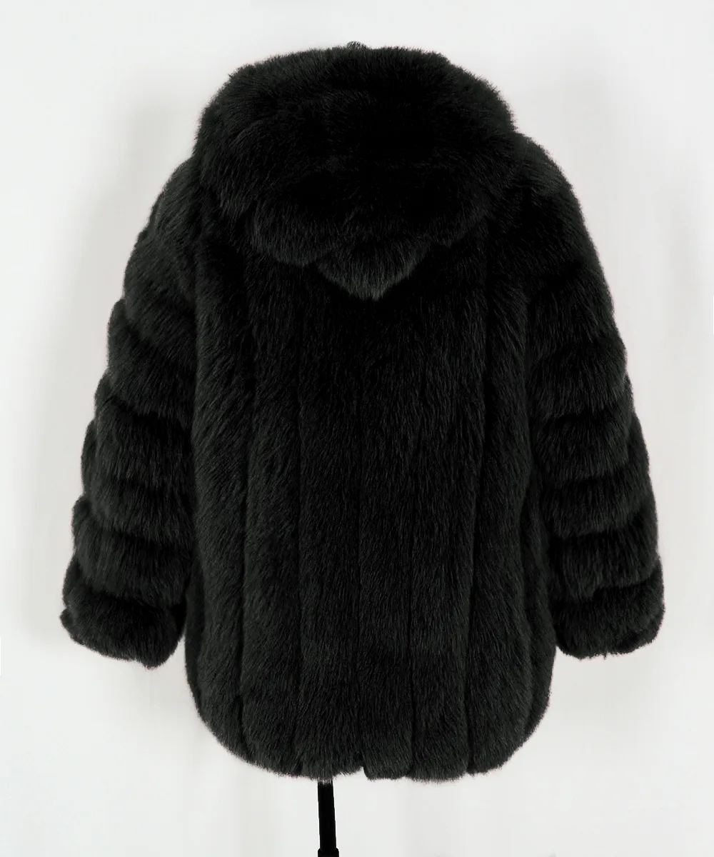 Faux Fox Fur Coat Women Solid Fur Jacket Long Sleeve Turn Down Collar Open Stitch Thick Warm Fur Loose Casual 2026 Autumn Winter