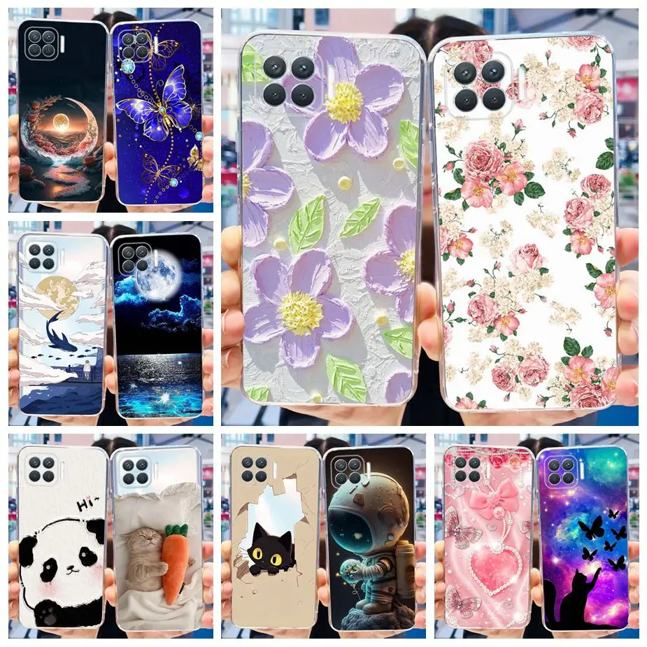 For Oppo Reno4 Lite Case Reno 4F 4Z Colorful Flowers Painted Cover Soft Silicone Phone Case For Oppo Reno4 F Z Reno 4 Lite Shell