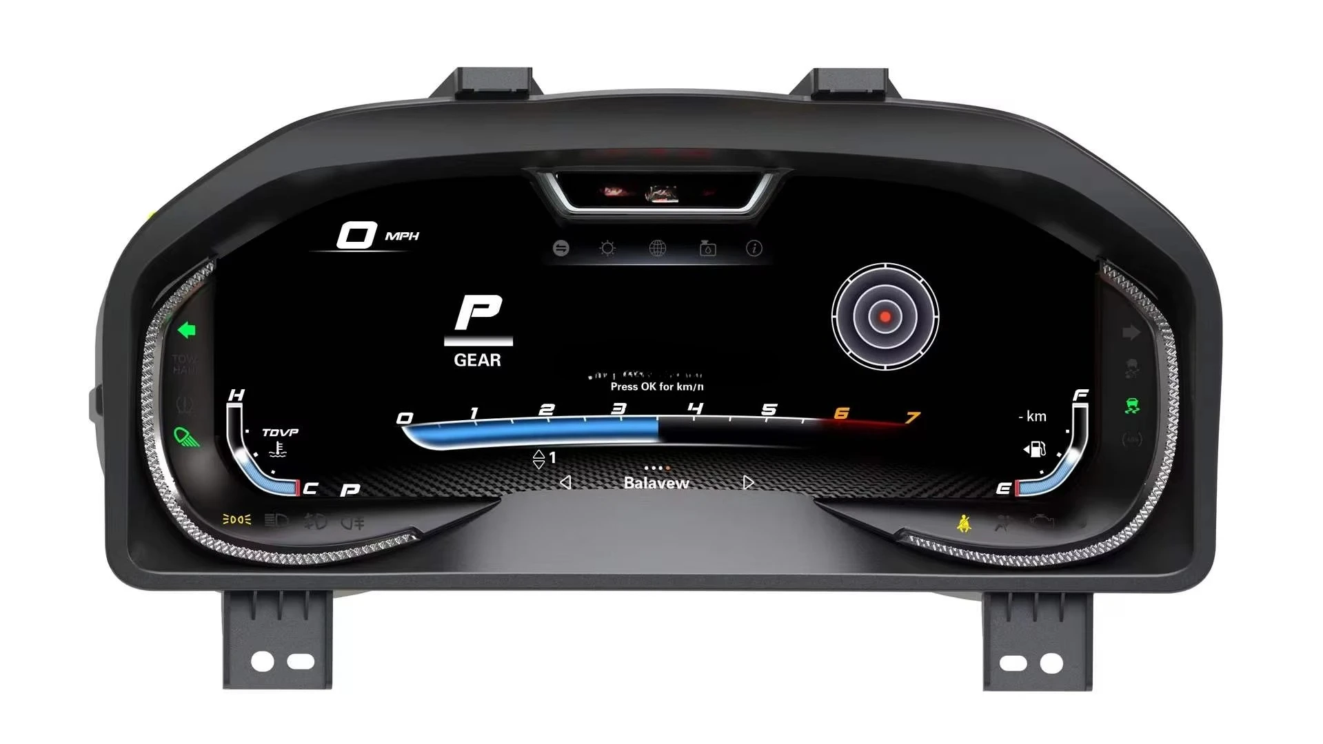 WEIJUNPRO 12.3 Inch Digital Cluster for Dodge Ram Car Dashboard Instrument Panel Speed Meter Multimedia USB Built-in Stereo