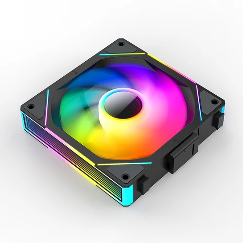 Imagen 2 del producto TEUCER JM-1 Ventilador con cubierta de ordenador ARGB efecto de luz de ciclo de espejo 120mm 4 pines PWM Ventilador de refrigeración de PC Ventilador de refrigeración por agua de bajo ruido