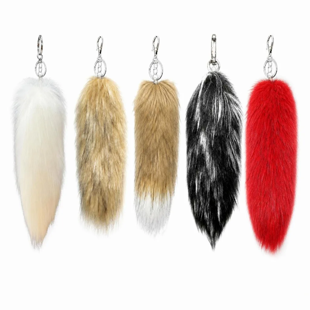 1pc Faux Fox Fur Tail Keychain Furry Beautiful Accessory Car Keychains Bag Pendant Backpack Hanging Decoration