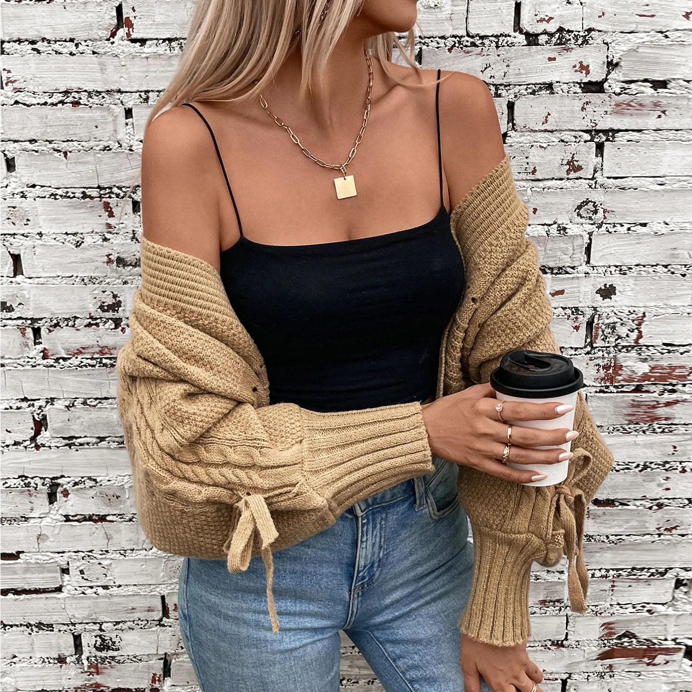 

Cardigan Women Short Coats Sweaters Knitted Full Sleeve Jumpers Y2k Streetwear Elegant Work Knit Open Stith Coat Autumn Winter