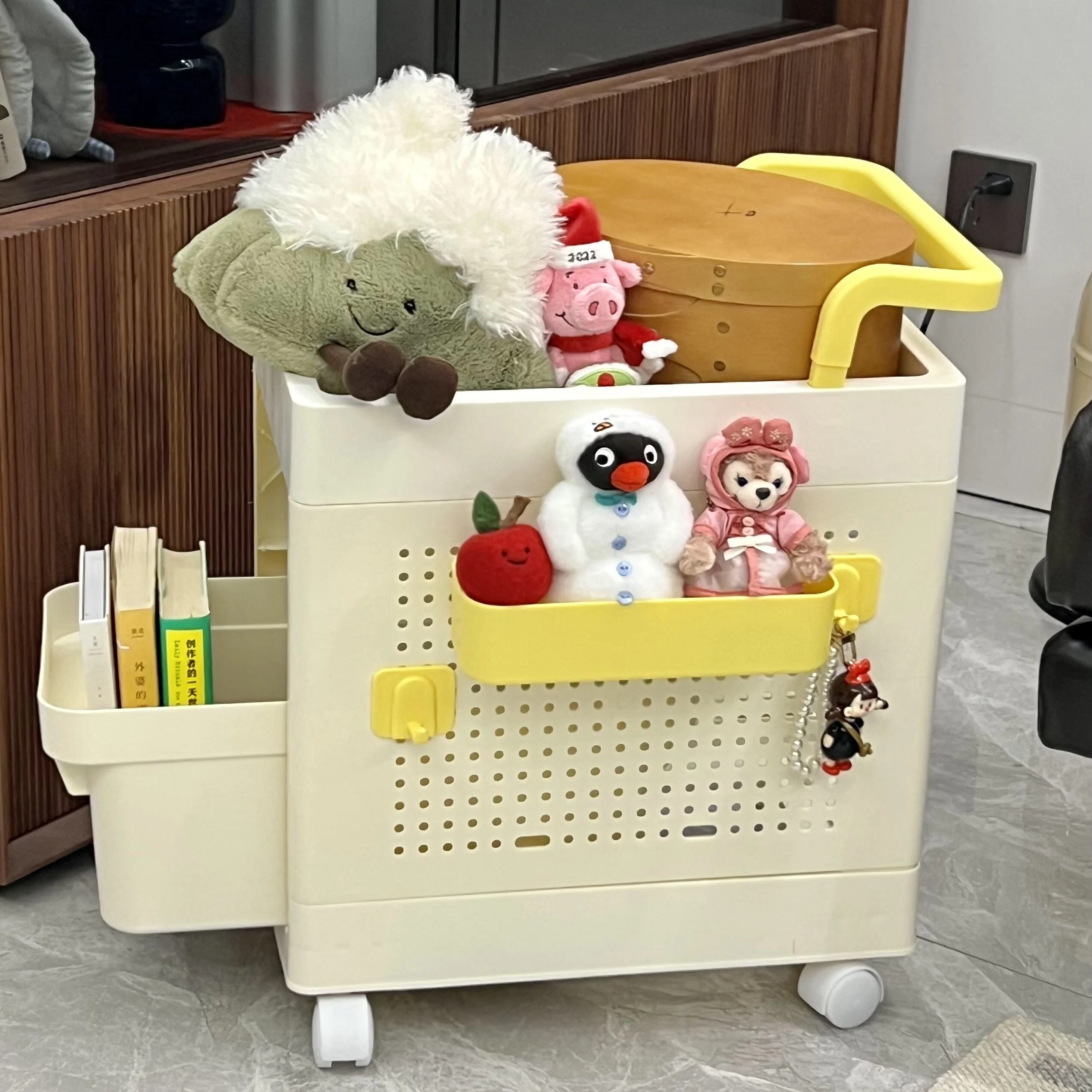 

Многофункциональная мобильная тележка-органайзер для книг и игрушек, пластиковая, для домашнего использования