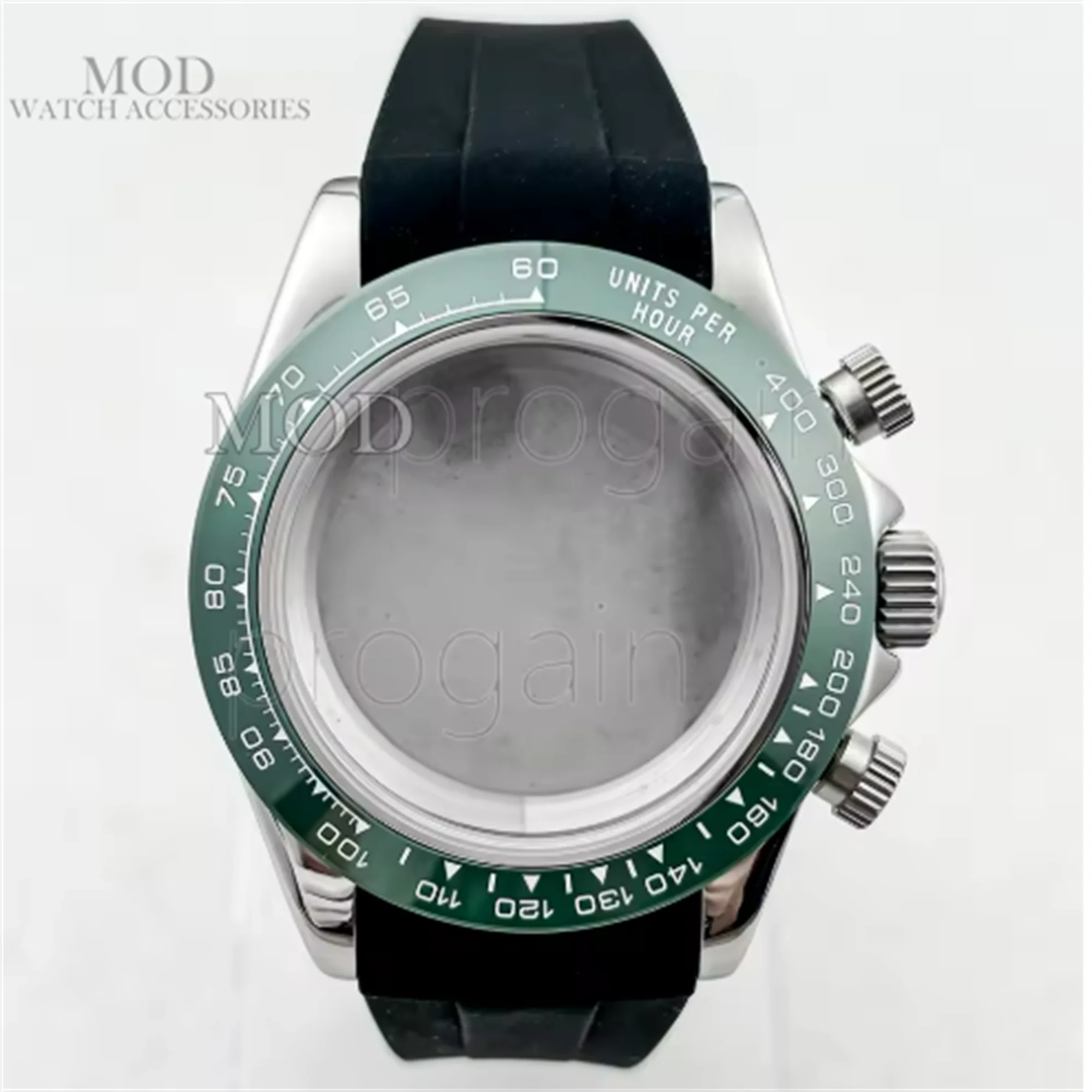 VK63 كرونوغراف حافظة سوار فولاذي غير قابل للصدأ 10ATM مقاوم للماء الياقوت الزجاج صالح VK63 حركة الكوارتز 39 مللي متر Watchcase اكسسوارات