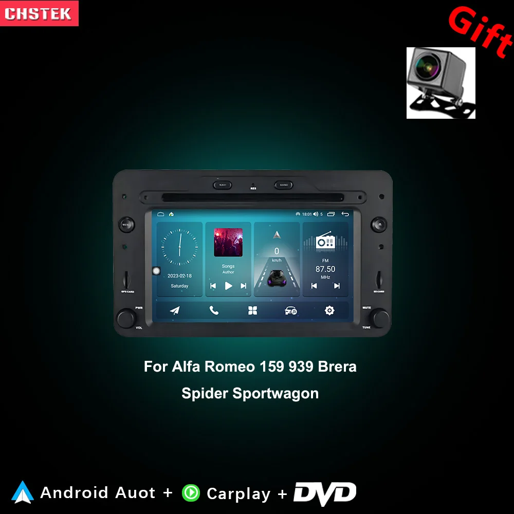 CHSTEK autoradio lecteur DVD pour Alfa Romeo 159 939 Brera Spider Sportwagon Carplay multimédia GPS Bluetooth WIFI SD Android Auto
