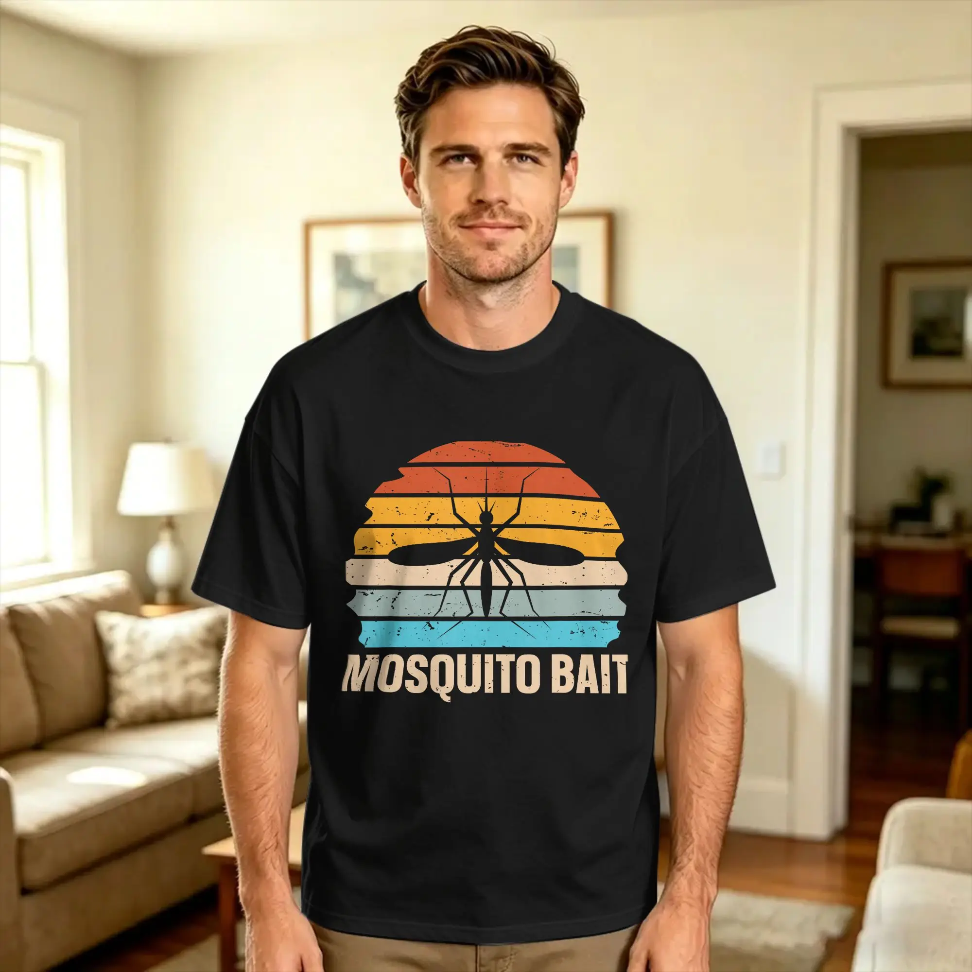 Mosquito Bait T-Shirt Adult  Awesome T Shirts Beach O Neck Trending Tees Pattern Oversized Clothes