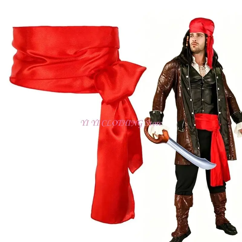 N5KF Pirate Hair Scarf LARP Party Headwear Pirate Costume for Masquerade Party