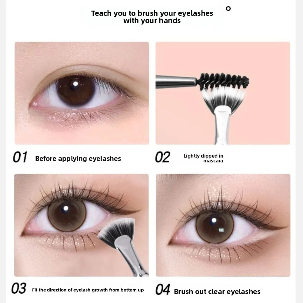 Angled 120° Folding Angle Scalloped Lash Brush Soft Bristles Natural Effect Scalloped Eyelash Eyebrow Brushes Professional
