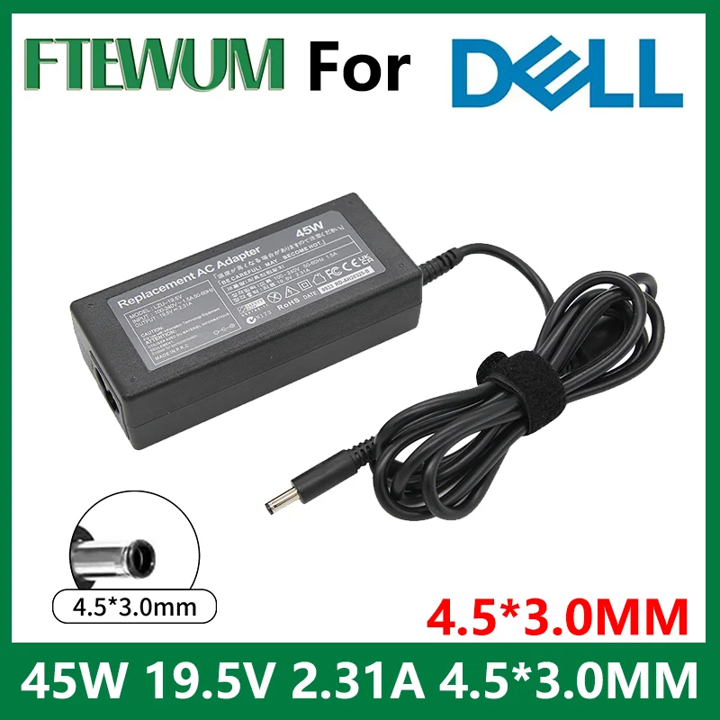 Notebook AC Power Adapter for Dell XPS 12 13 13R 13Z 14 13-L321X 13-6928SLV Inspiron 15-19.5, 4.5 V, 2.31 A, 45 W, 4.5*3.0 mm