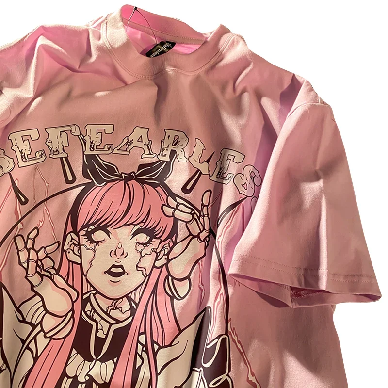 Pastel Goth T-shirt T Shirt for Women Girl Harajuku Tshirt Fairycore Clothes Pink Anime Graphic Gothic Fairy 2024