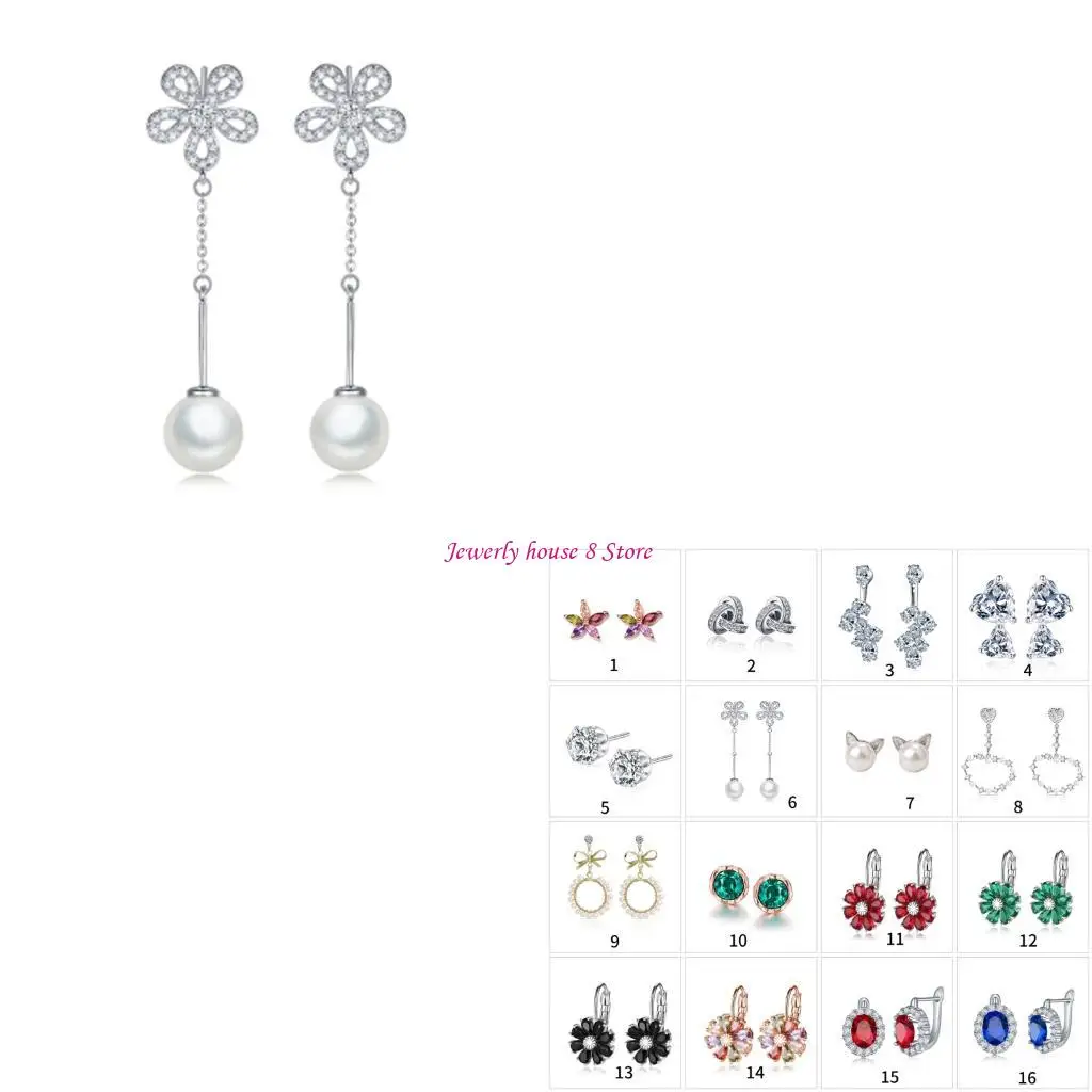 Серьги-со-сверкающими-разноцветными-драгоценными-камнями-Прочный-медный-сплав-Удобная-повседневная-одежда