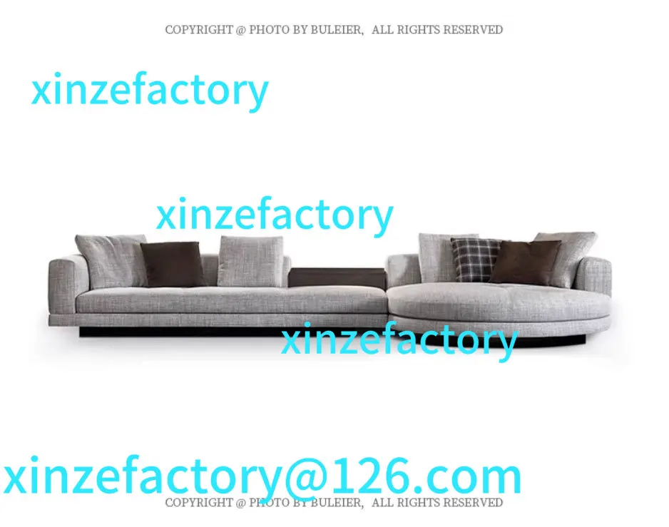 Customizable Italian minimalist living room cotton and linen combination sofa