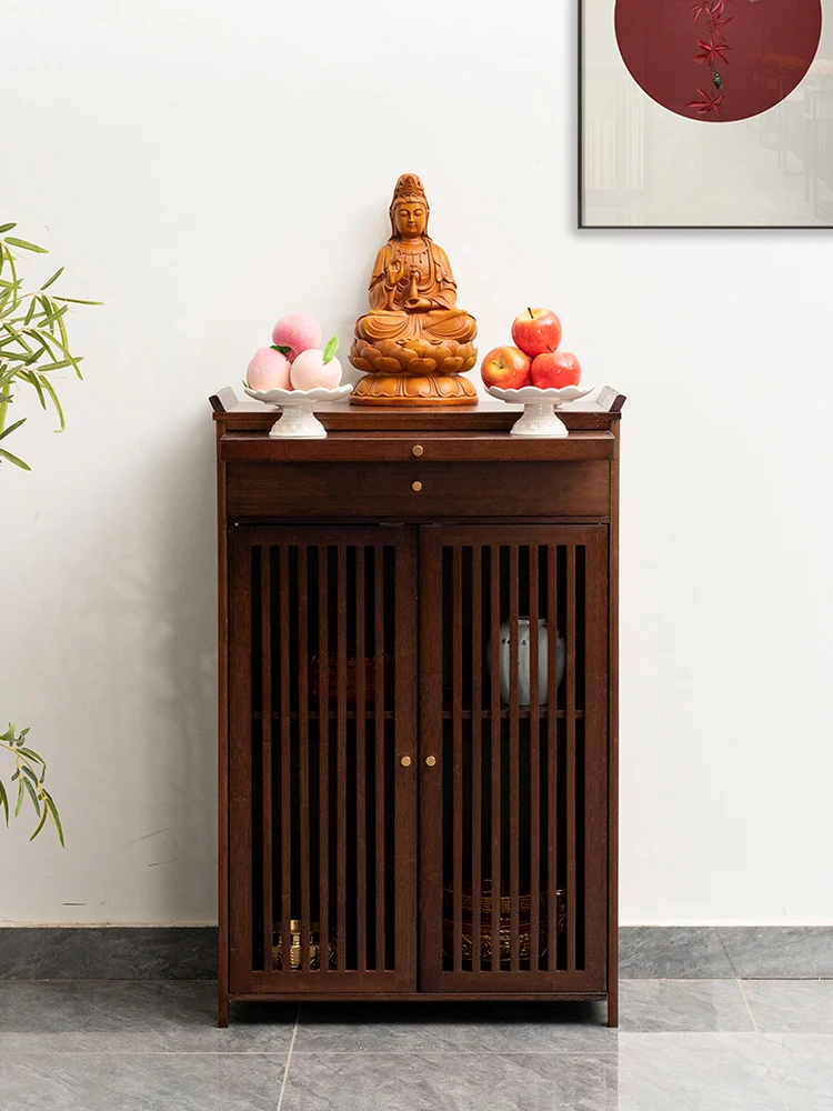 Niche offering table, Buddha platform, modern style wealth god cabinet, light luxury Guanyin incense table offering table