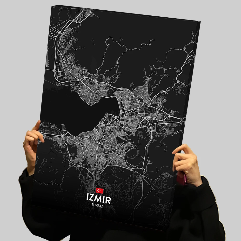 إزمير TR خرائط يطبع ملصق مخصص حائط لوح رسم الفن اللوحات الزخرفية ديكور المنزل الحديث إطارات ديكور غرفة المعيشة #1