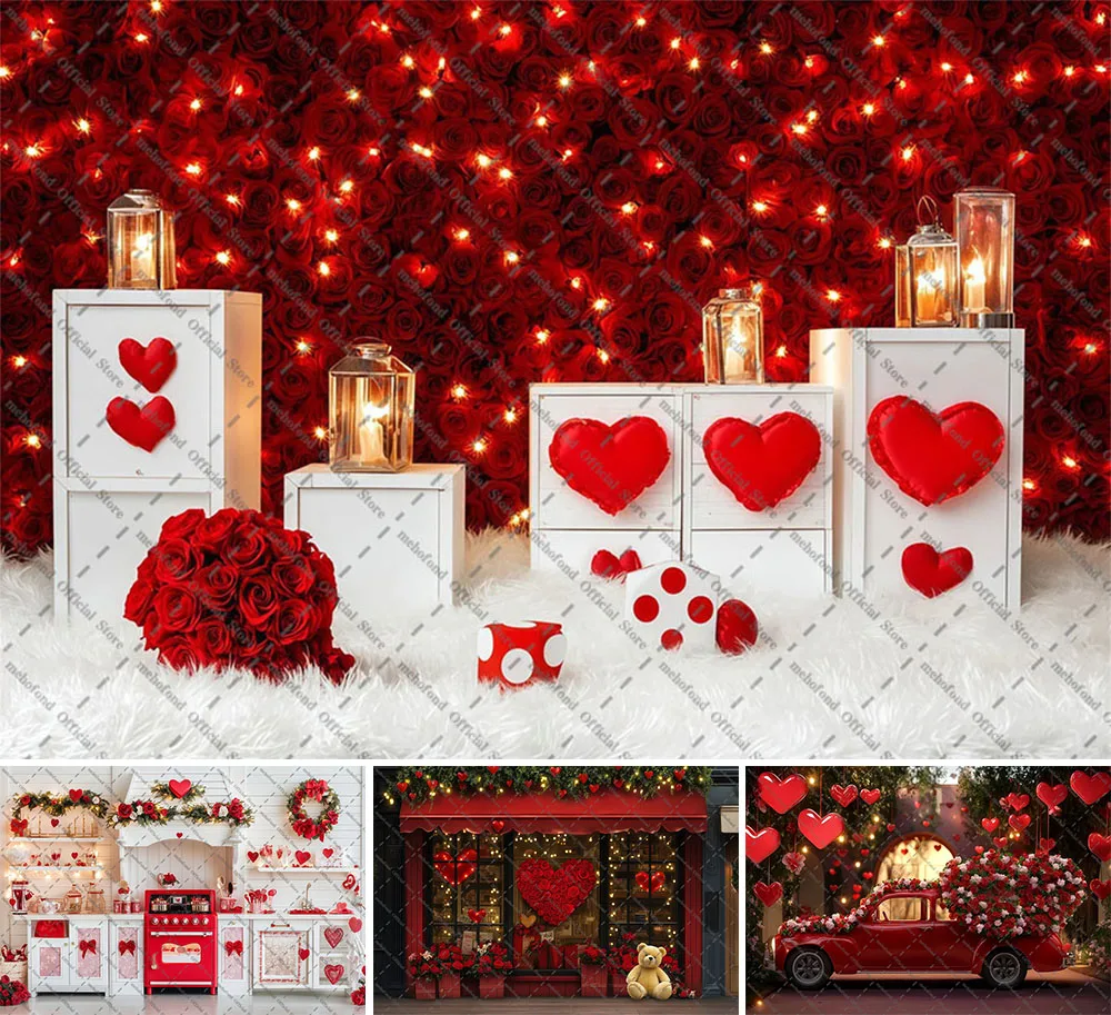 

Мехофонд фон для фотосъемки День святого Валентина винтажный бохо цветочный сердце любви детский день рождения портретный декор фон для фотостудии