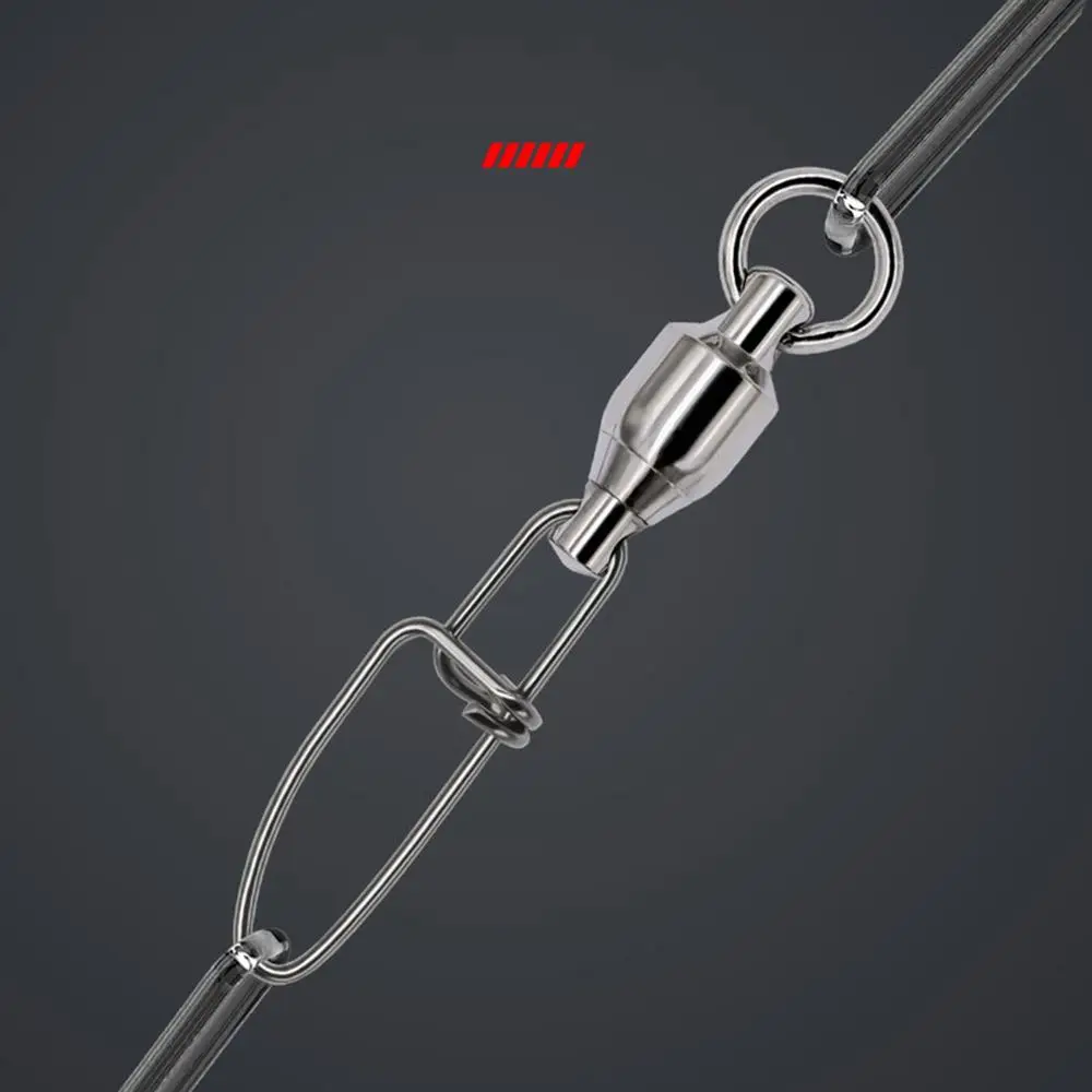 Conector a presión de pesca de acero inoxidable, 20 piezas con rodamiento de Pin, giratorio, para anzuelo de señuelo, accesorios de aparejos de pesca