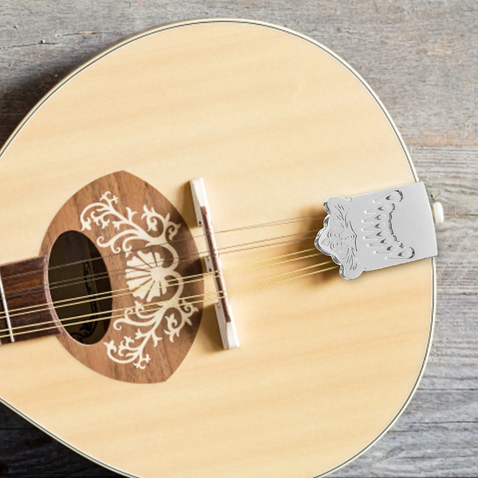 

1Set High Quality Metal Mandolin Tailpiece 8 String Bright Polished Surface Rust Resistant Mandolin Tailpiece Bridge Parts