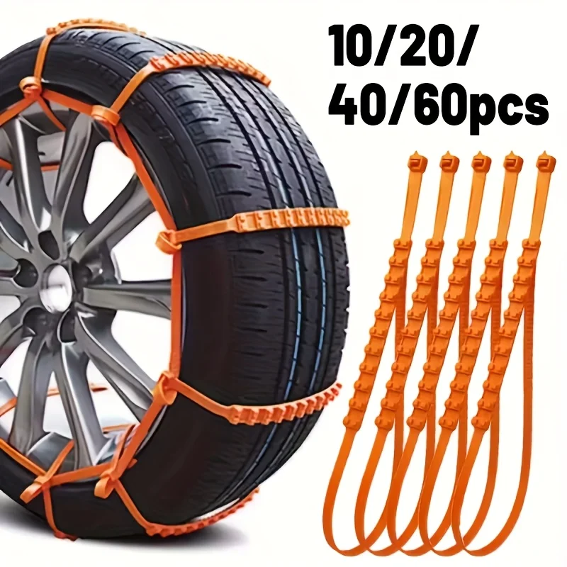 

10/20/40/60 шт. универсальные автомобильные цепи для зимних шин, ледяных и внедорожных водяных цепей для автомобилей, прочные тяговые цепи для шин