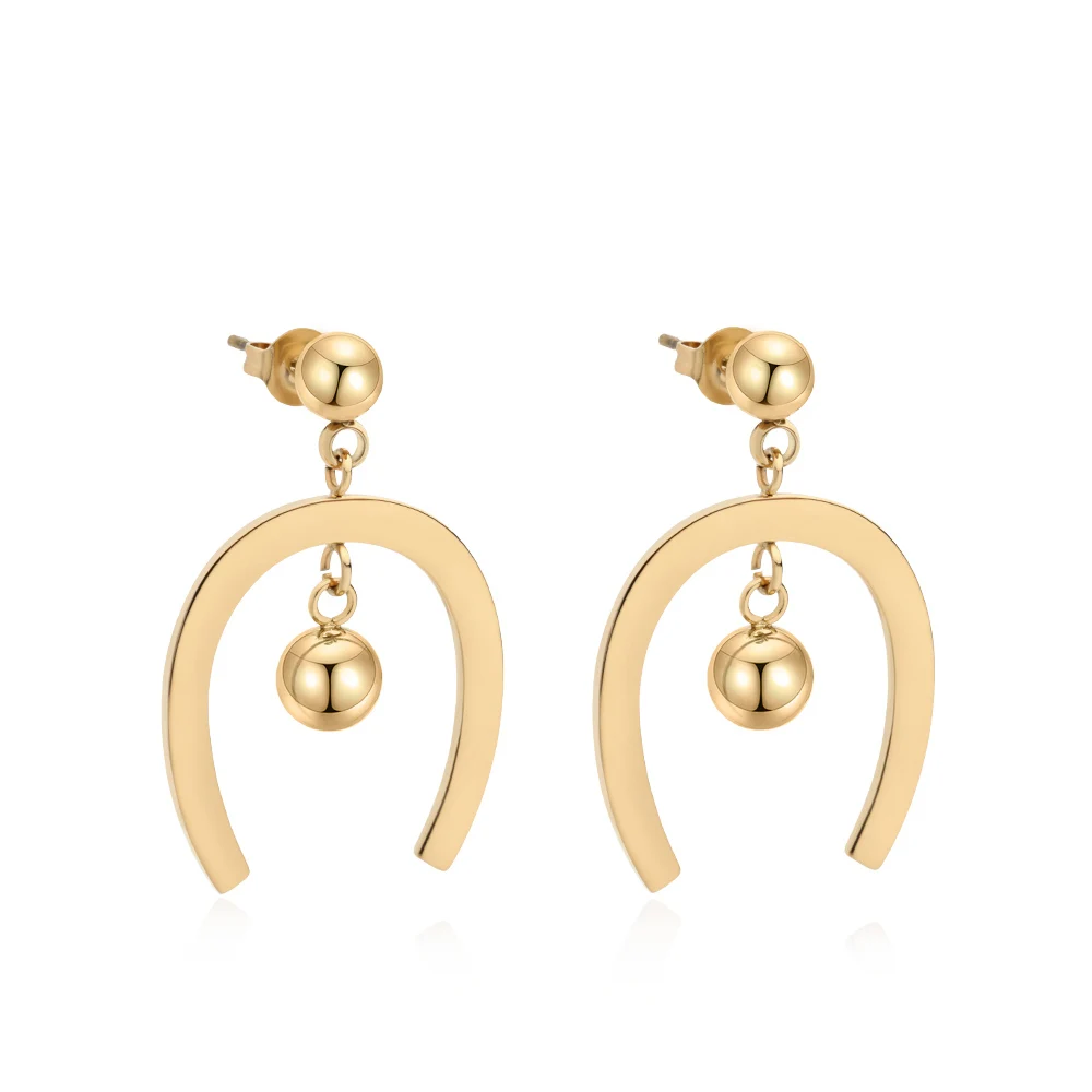 

Varole Gold Plated Stainless Steel Hoops Earrings Korean Simple Style for Women Jewelry Wholesale