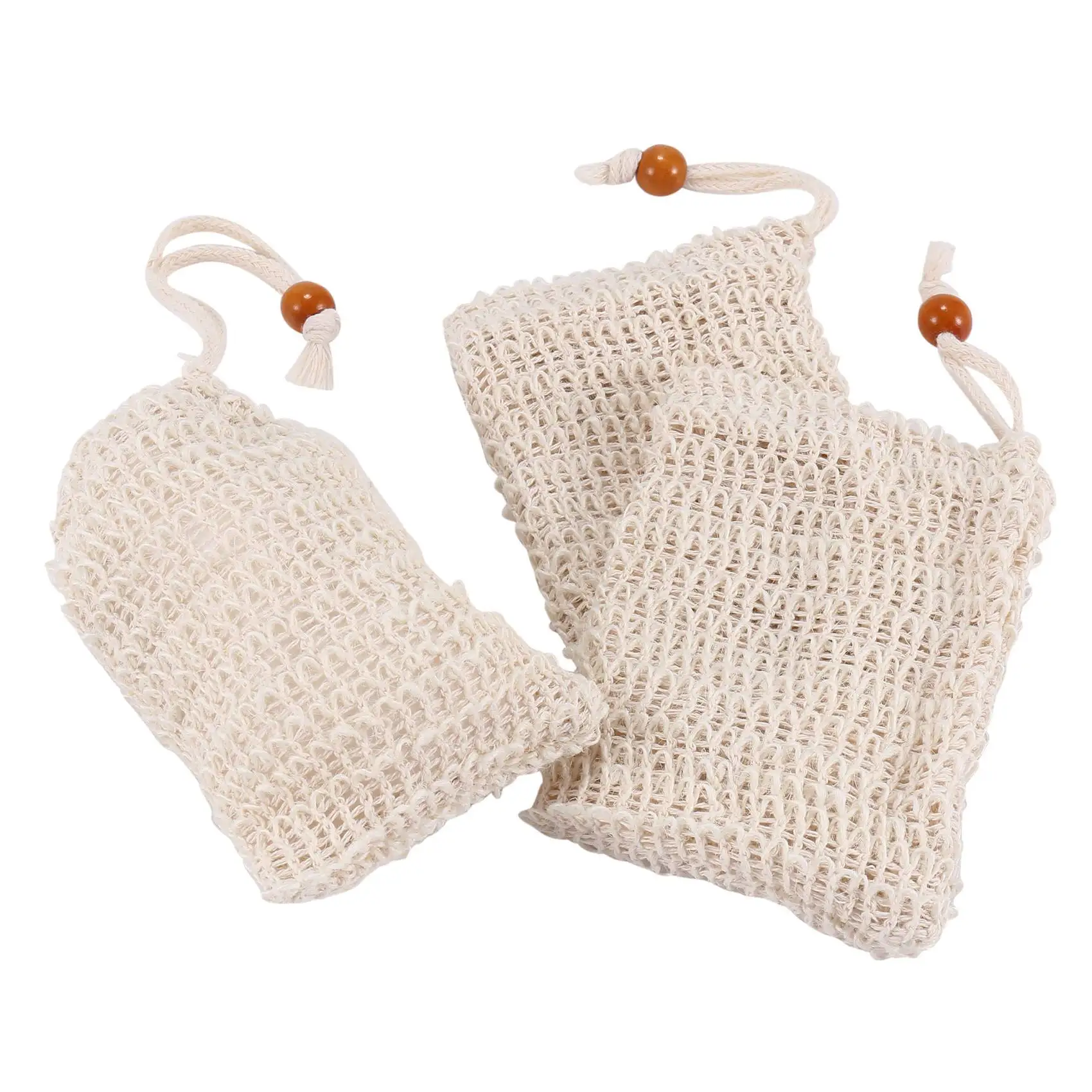 Shower Bath Sisal Soap Bag Natural Sisal Soap Bag Exfoliating Soap Saver Pouch Holder 20Pcs