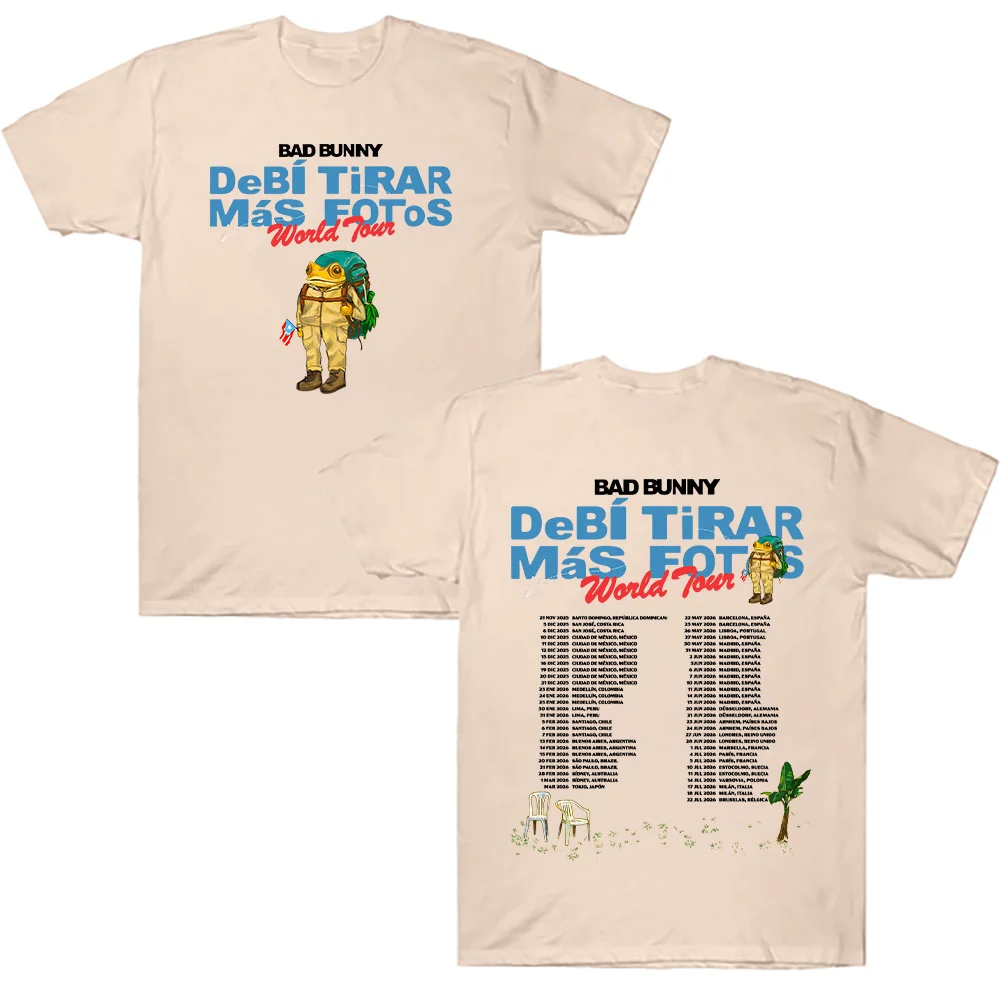 

Bad Bunny Debí Tirar Más Fotos World Tour 2026 T Shirts Rapper Bad Bunny Cotton Tees Unisex Hip Hop Oversized Tshirt Streetwear