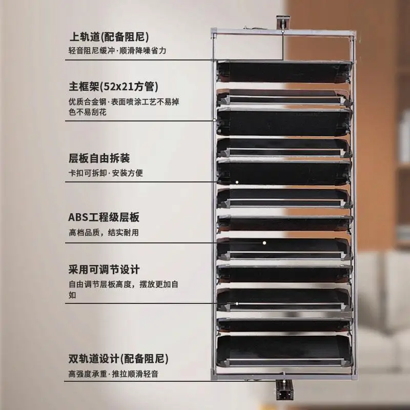 360 degree rotating shoe rack pull-out shoe rack shoe cabinet hardware flip rack aluminum alloy cabinet built-in rotating