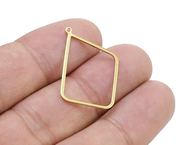 

20pcs Brass Rhombus Charms, Irregular Rectangle Earring Charms, 29.5x23x0.8mm, Necklace Pendant, Jewelry making R2257