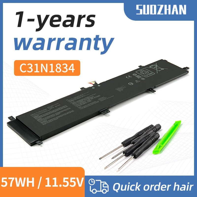 

SUOZHAN C31N1834 Laptop Battery For ASUS ProArt StudioBook Pro 17 W700G W700G3T W700G1T W700G2T H700 H700GV 11.55V 57WH