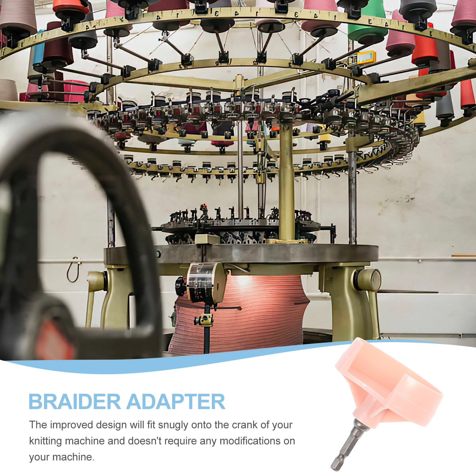 

Knitting Machine Adapter Durable Plastic Crank H Braider Compact Easy Storage Smooth Surface Practical Use