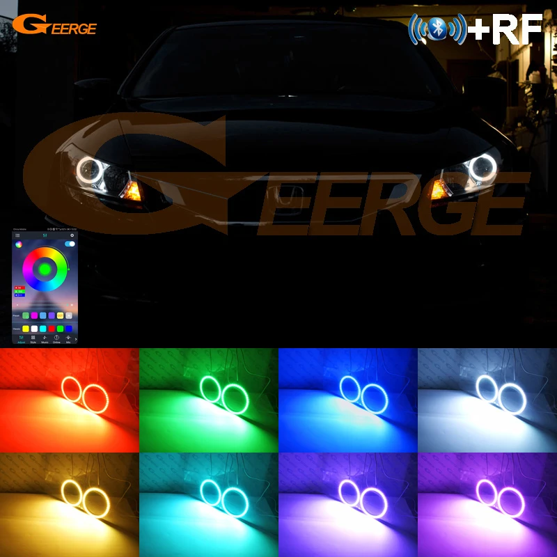 

For Honda Accord Coupe 2008 2009 2010 2011 2012 Day Light Bluetooth App Ultra Bright Multi-Color RGB LED Angel Eyes Halo Rings