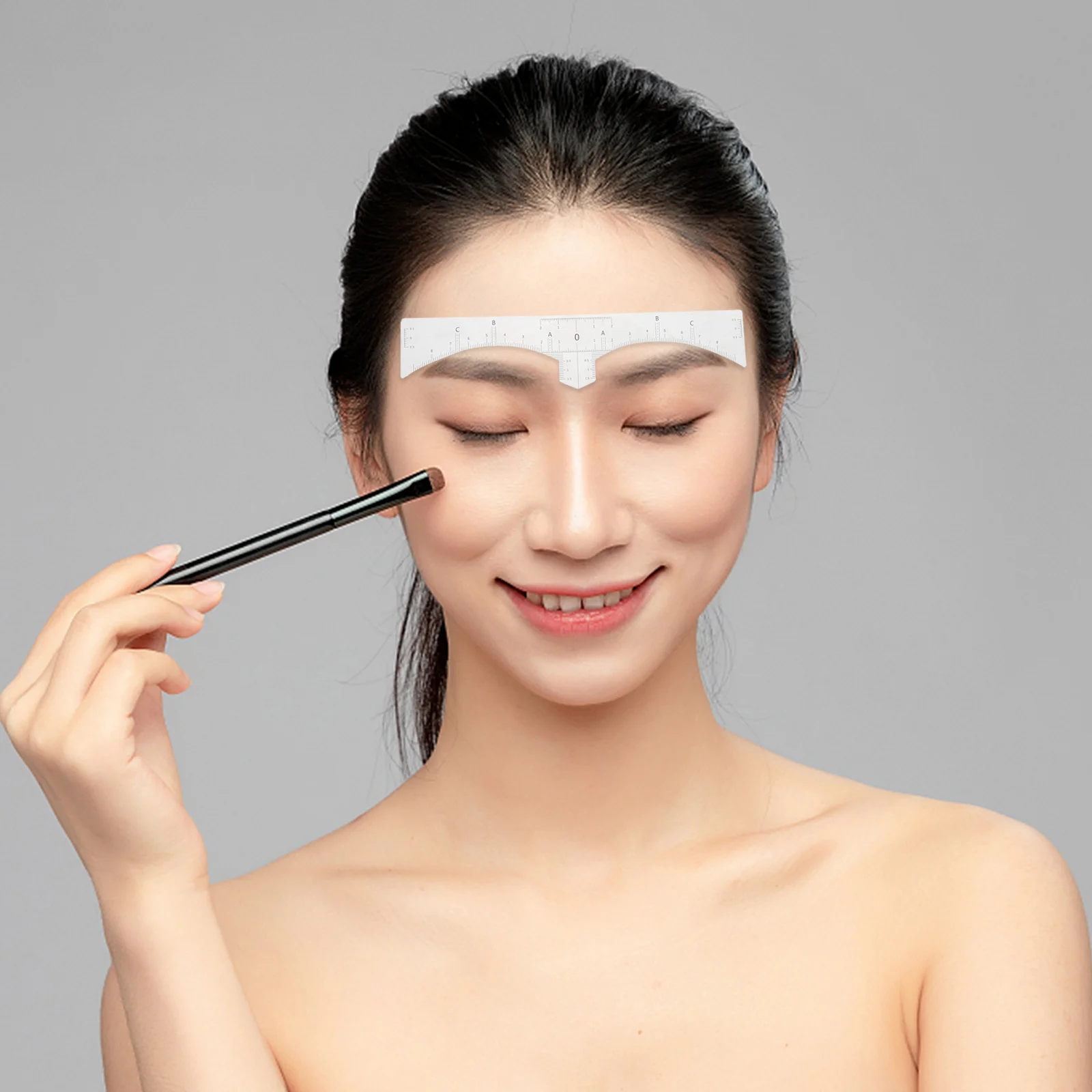 

1 Roll White Eyebrow Measuring Ruler Sticker Standard Scale Adhesive Brow Guide Tool For Women Disposable Eyebrow Stencil Makeup