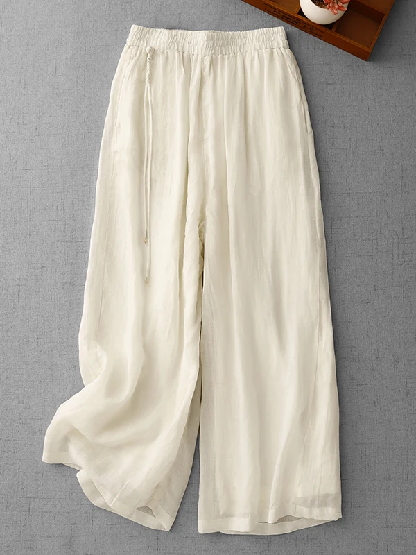 Double Layer Wide Leg Casual Pants High Waist Loose Fitting Straight Cut Trousers for plus Size Women Autumn Fashion 3